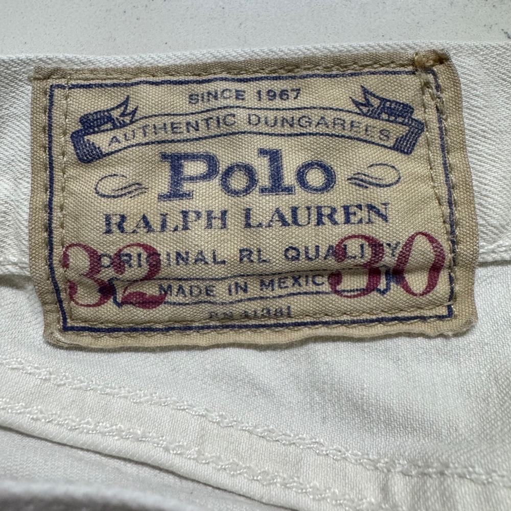 Polo Ralph Lauren Hampton Straight Jeans Mens 32x30 White Denim Stretch - Picture 3 of 8